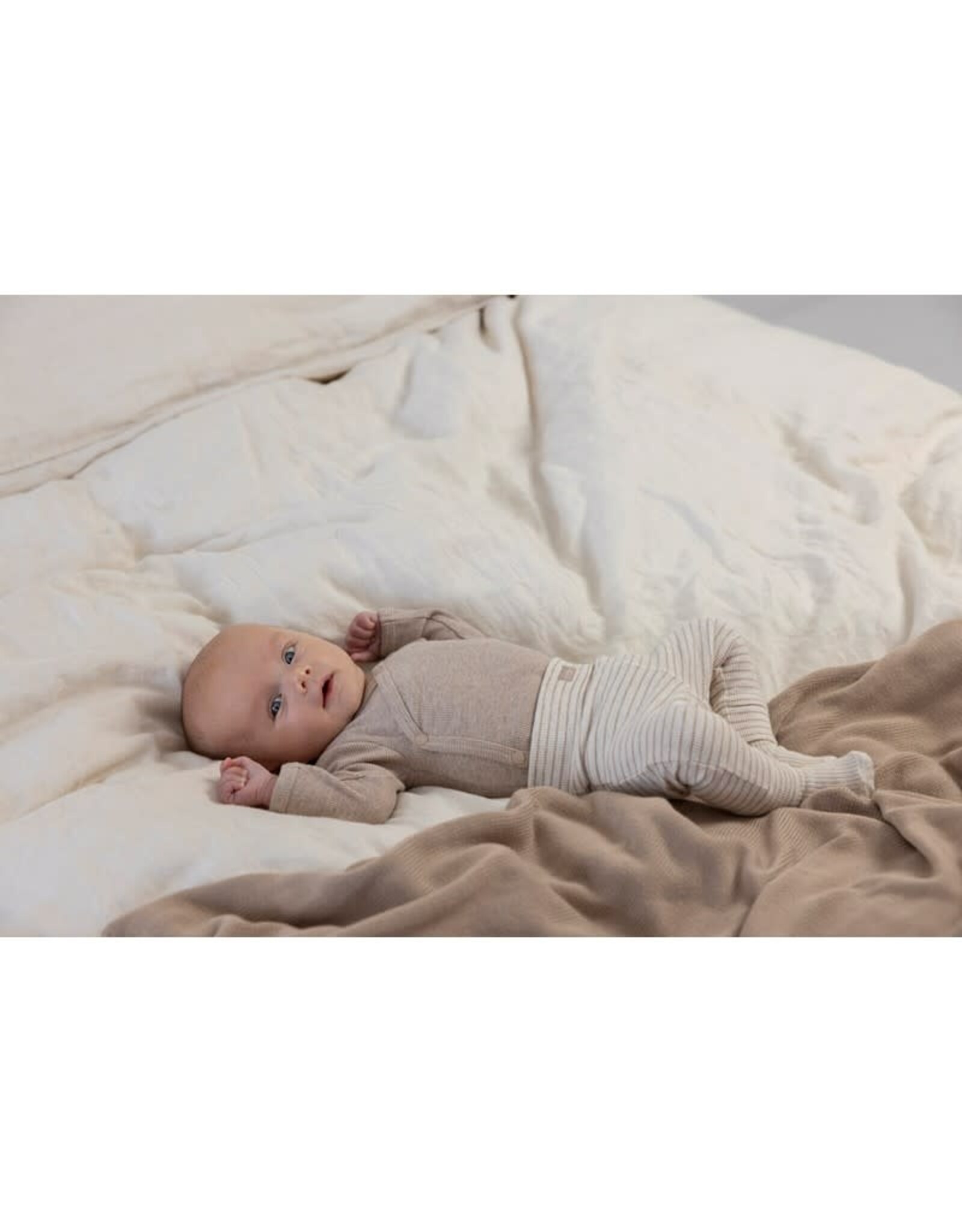 Feetje Broek rib met streep - The Magic is in You Taupe melange