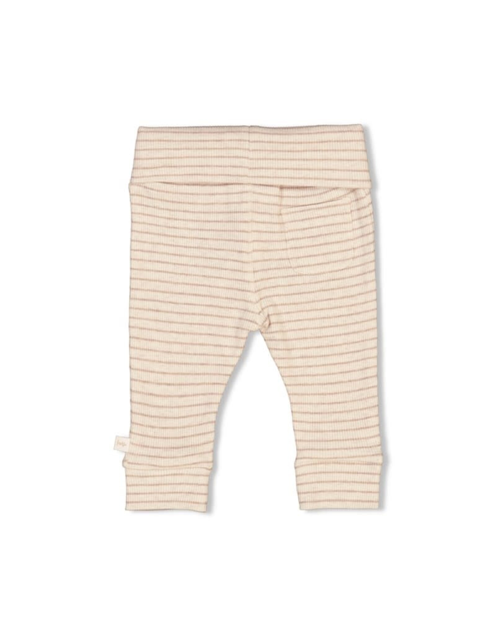Feetje Broek rib met streep - The Magic is in You Taupe melange