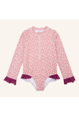 NAVY NATURAL Swimsuit pink leopard flower