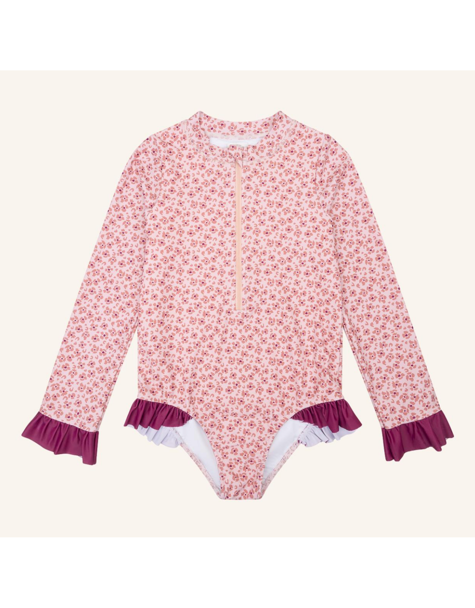 NAVY NATURAL Swimsuit pink leopard flower