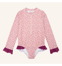 NAVY NATURAL Swimsuit pink leopard flower