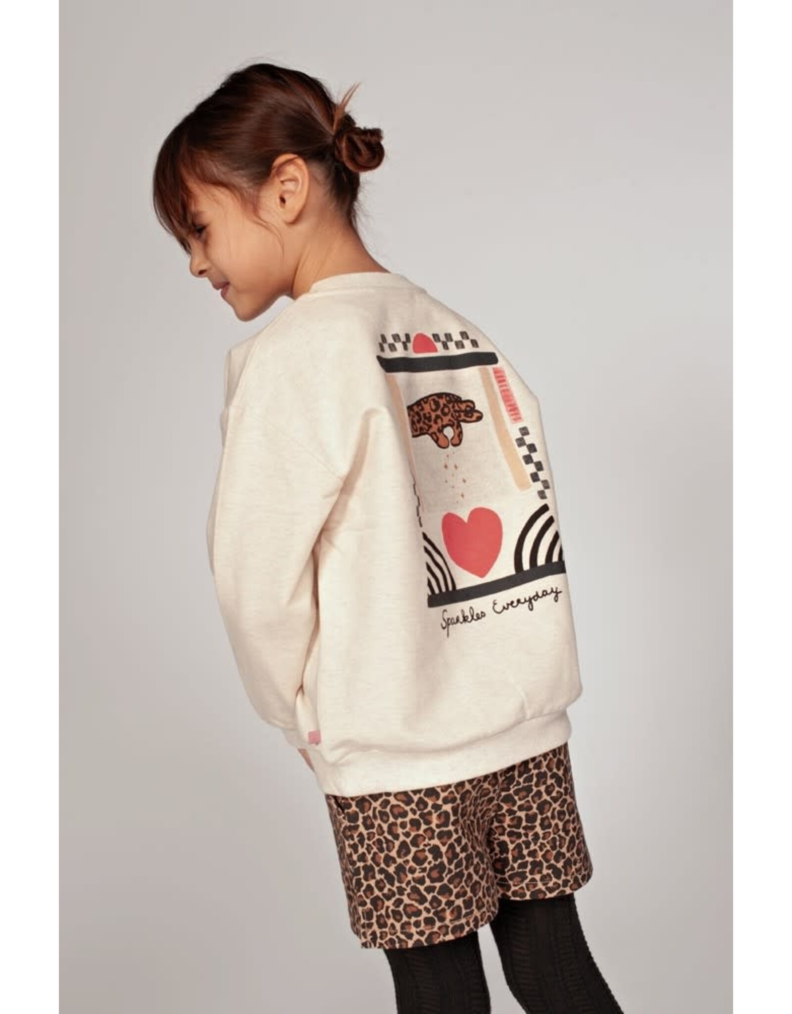 Jubel Sweater met backprint relaxed fit - City Chic Offwhite melange