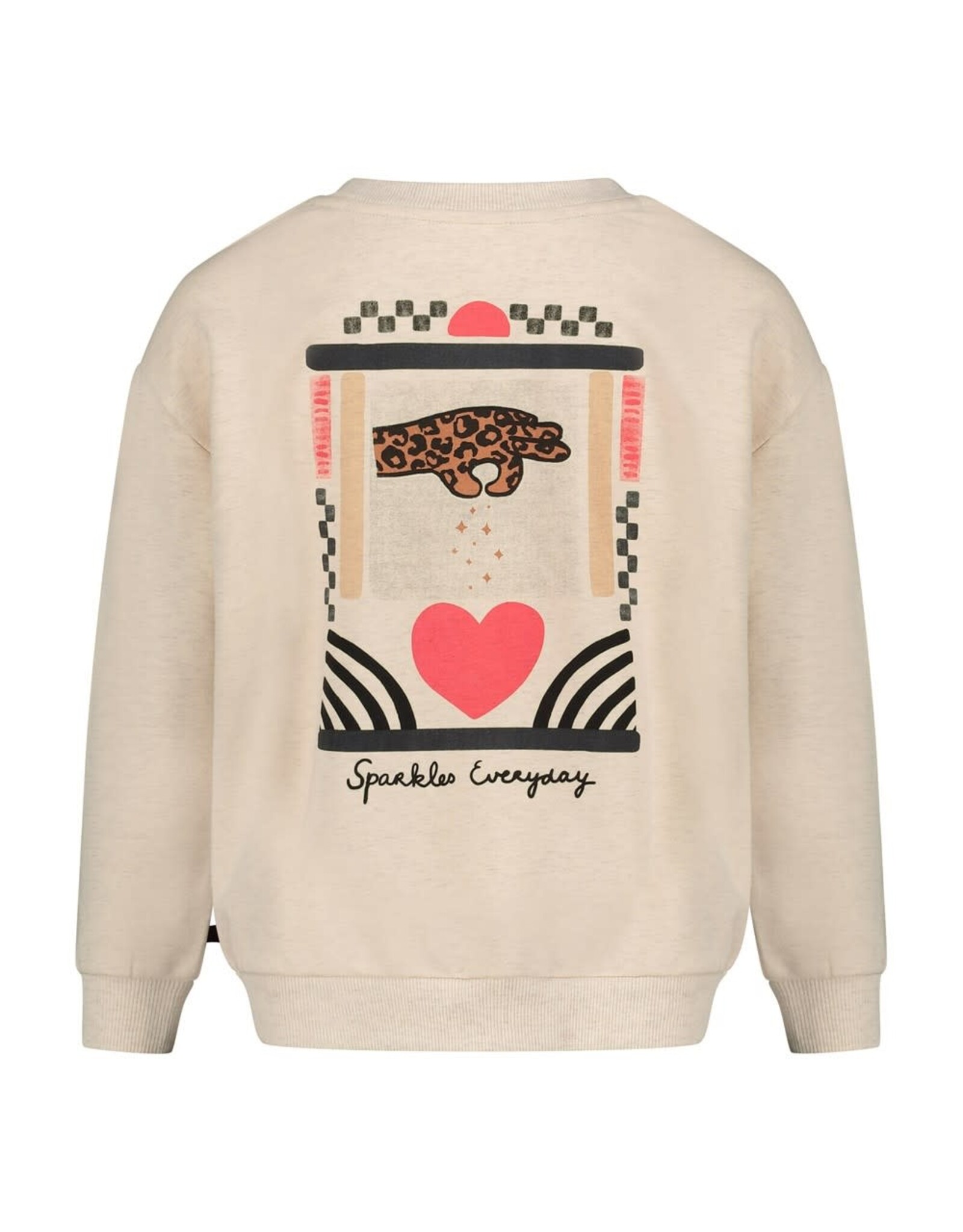 Jubel Sweater met backprint relaxed fit - City Chic Offwhite melange