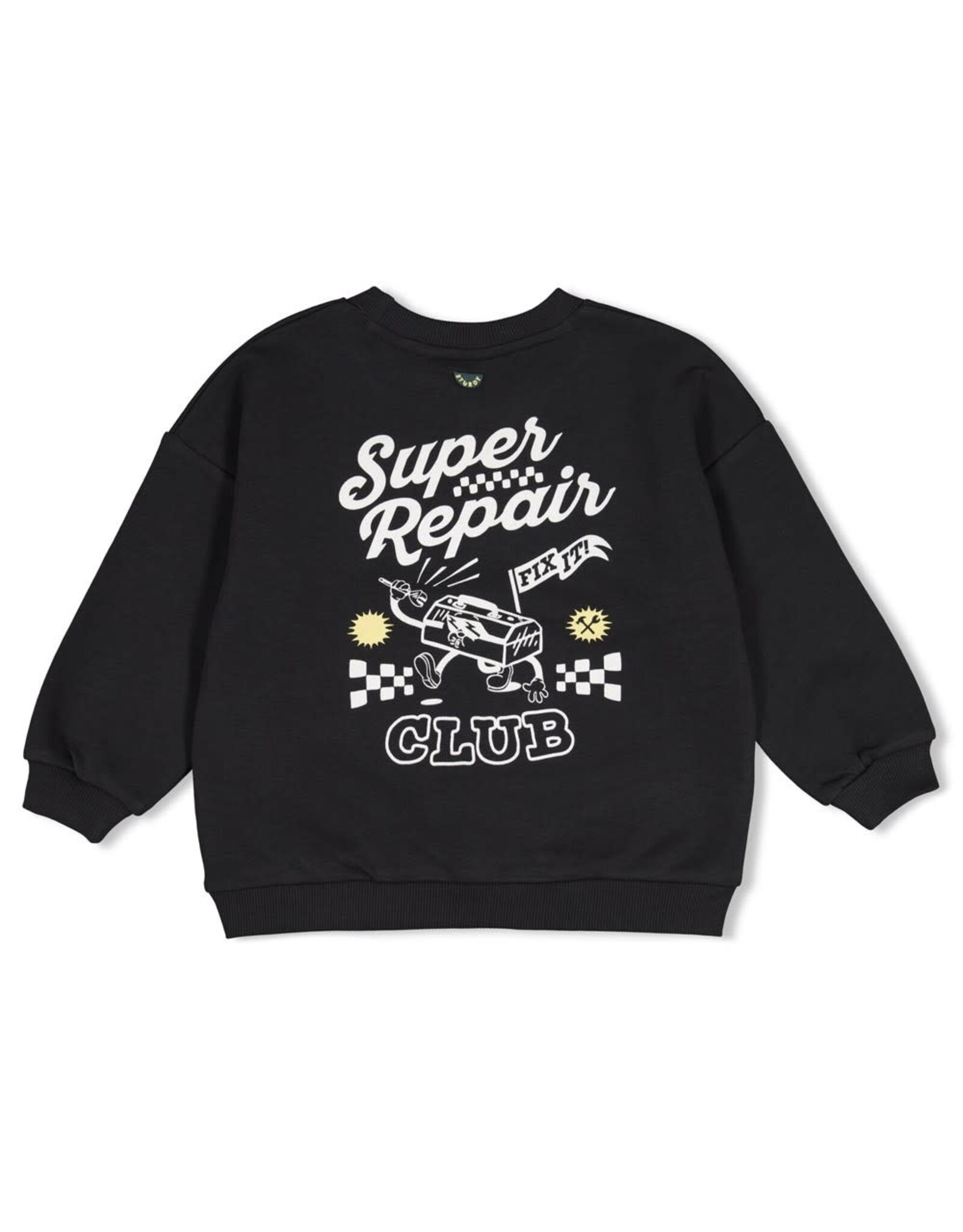 Sturdy Sweater met backprint oversized - Fix It Antraciet