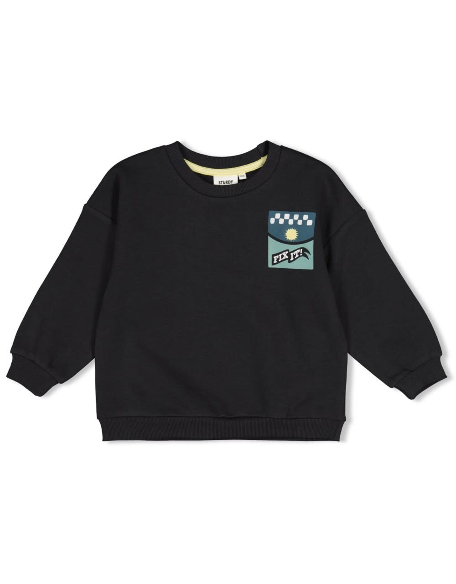 Sturdy Sweater met backprint oversized - Fix It Antraciet
