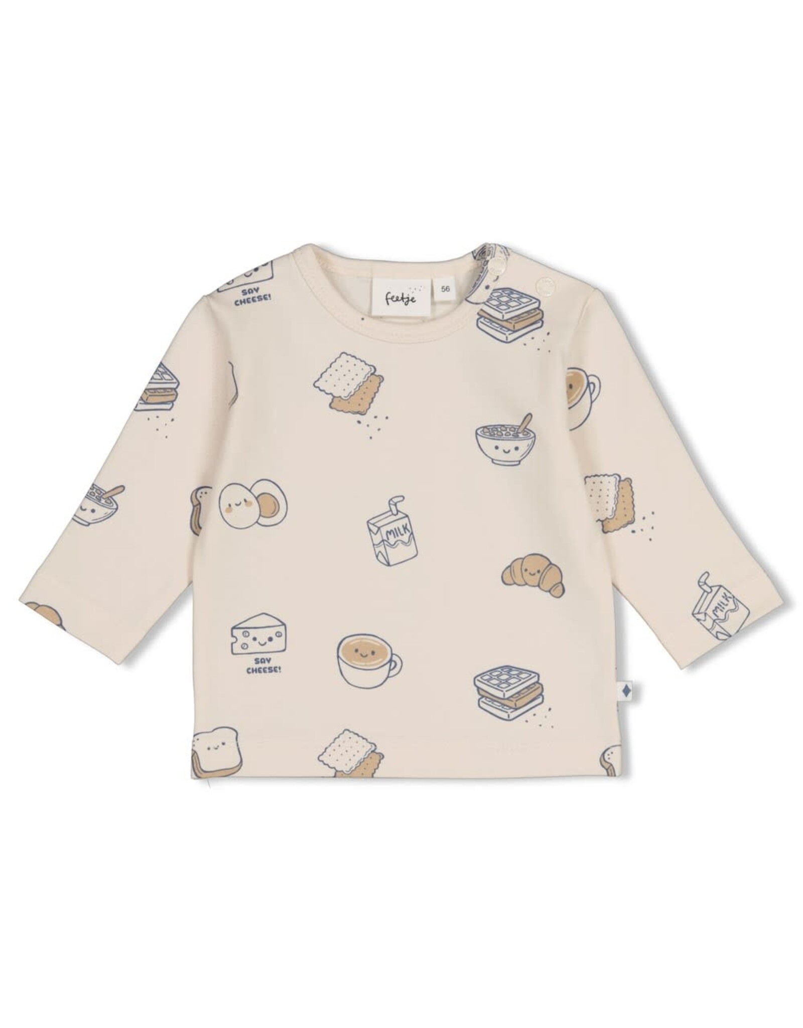 Feetje Longsleeve AOP - Breakfast Buddy Creme
