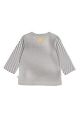 Feetje Longsleeve rib met streep - Breakfast Buddy Blauw