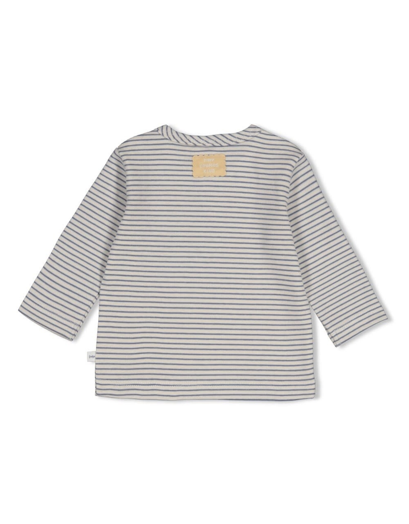 Feetje Longsleeve rib met streep - Breakfast Buddy Blauw