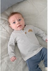 Feetje Longsleeve rib met streep - Breakfast Buddy Blauw