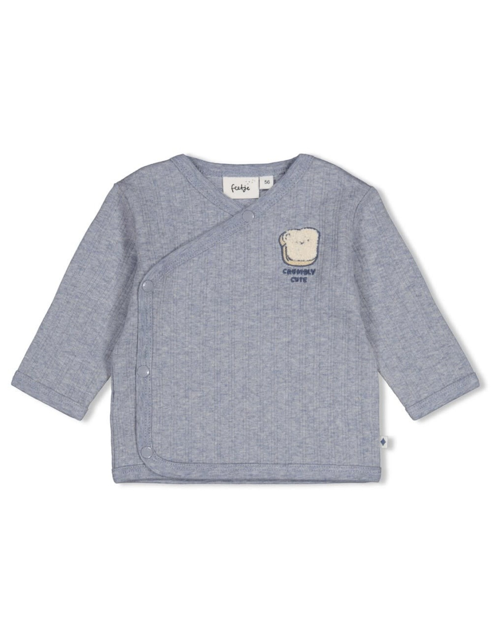 Feetje Overslagshirt rib - Breakfast Buddy Blauw melange