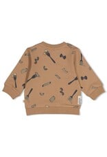 Feetje Sweater AOP - Pasta Party Camel