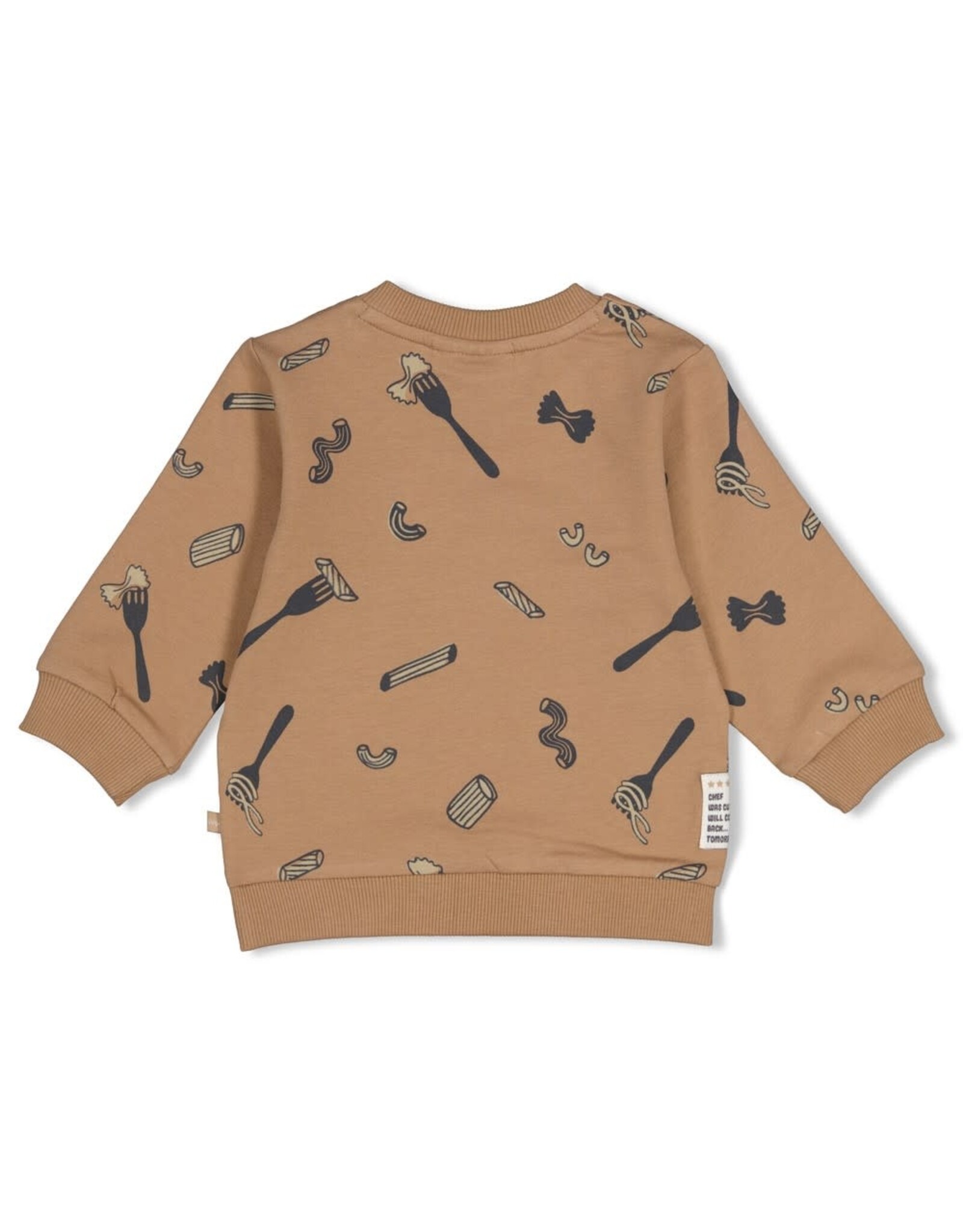 Feetje Sweater AOP - Pasta Party Camel