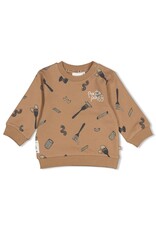 Feetje Sweater AOP - Pasta Party Camel