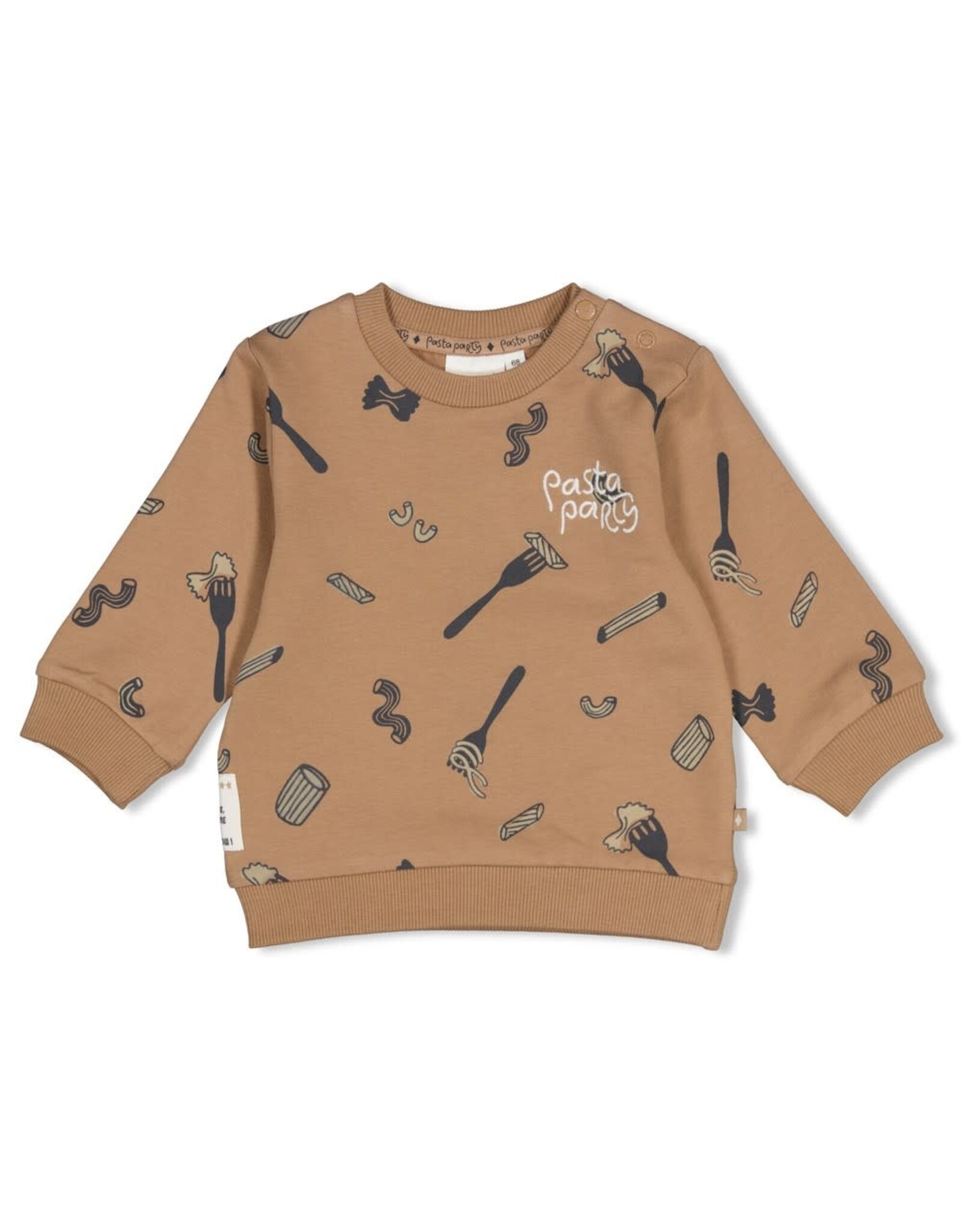 Feetje Sweater AOP - Pasta Party Camel
