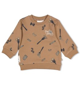 Feetje Sweater AOP - Pasta Party Camel