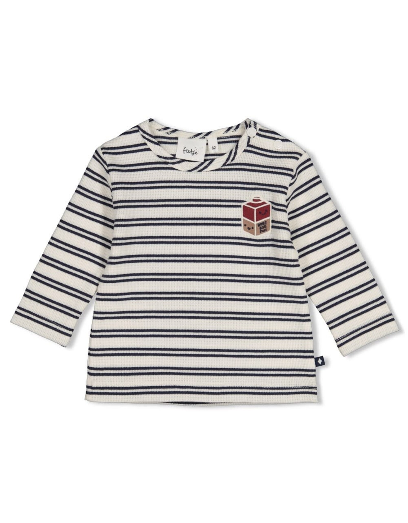 Feetje Longsleeve streep wafelstructuur - Built for Fun Marine