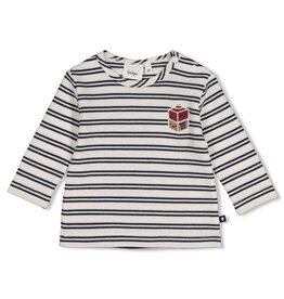 Feetje Longsleeve streep wafelstructuur - Built for Fun Marine