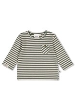 Feetje Longsleeve rib met streep - Wiggle and Waddle Groen