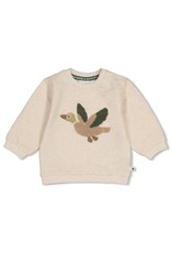 Feetje Sweater - Wiggle and Waddle Offwhite melange