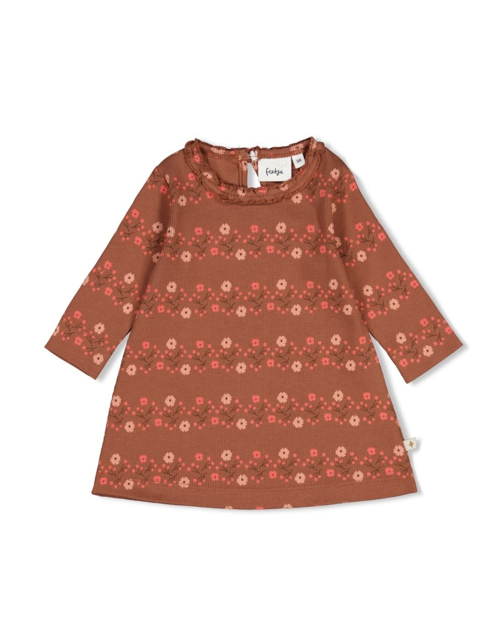 Feetje Jurk rib AOP - Forest Garden Bruin