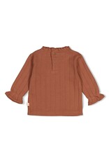 Feetje Longsleeve pointelle rib - Forest Garden Bruin