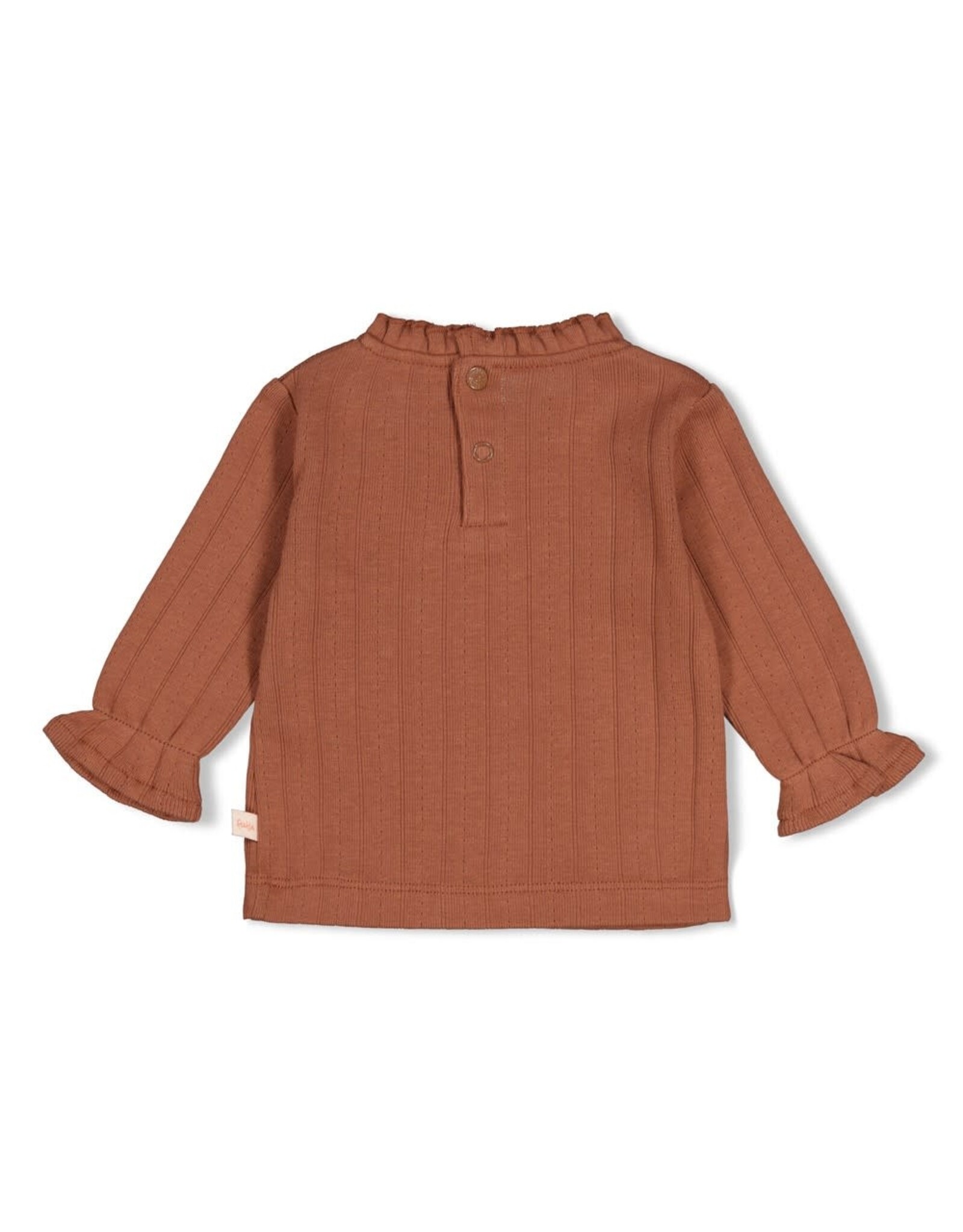 Feetje Longsleeve pointelle rib - Forest Garden Bruin