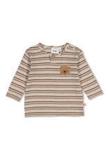 Feetje Longsleeve rib met streep - Tiny Timber Tales Grijs melange