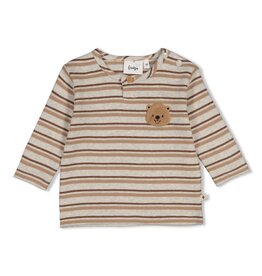 Feetje Longsleeve rib met streep - Tiny Timber Tales Grijs melange