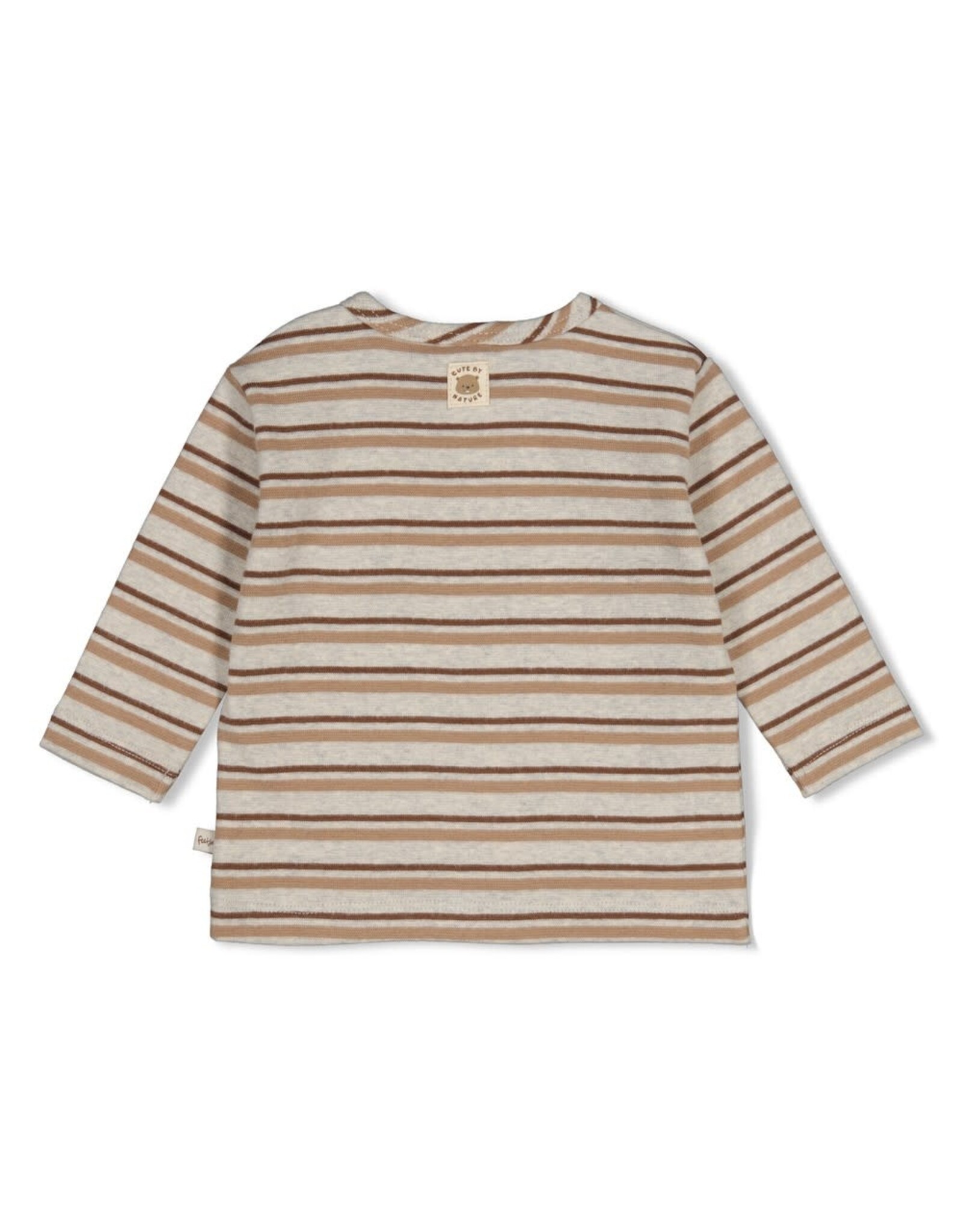 Feetje Longsleeve rib met streep - Tiny Timber Tales Grijs melange