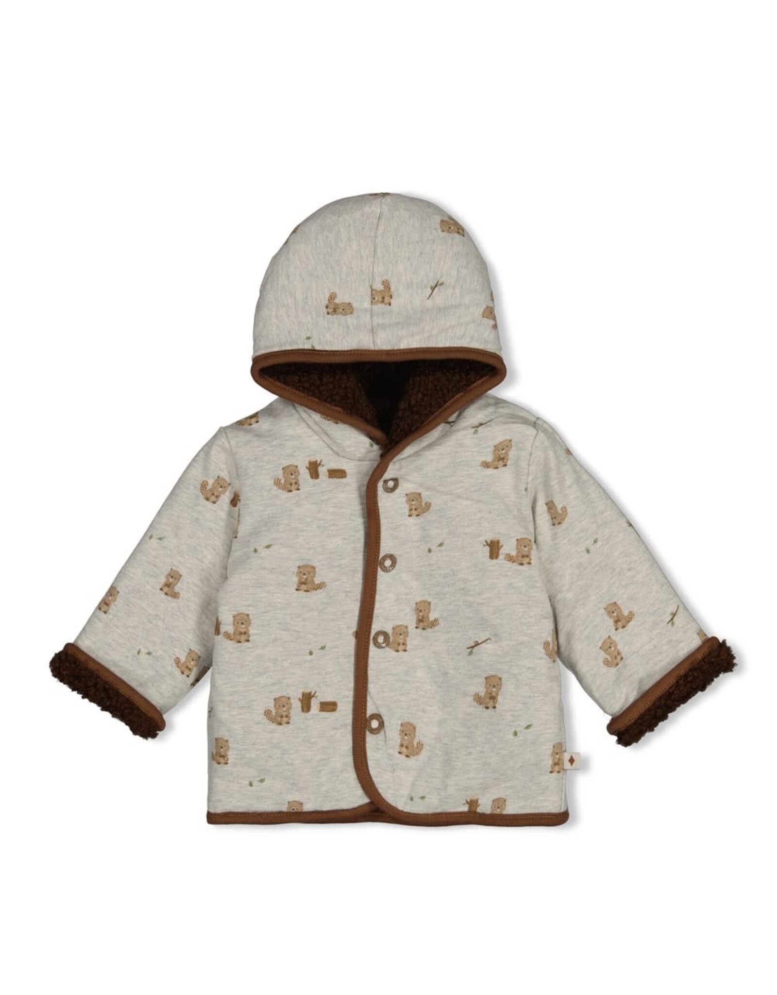 Feetje Omkeerbaar teddy jasje met capuchon - Tiny Timber Tales Bruin