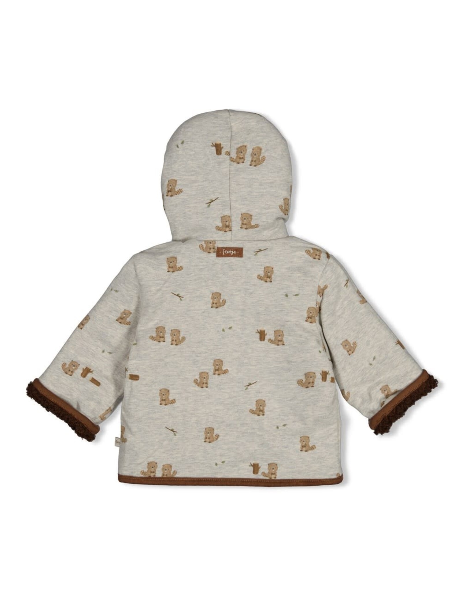 Feetje Omkeerbaar teddy jasje met capuchon - Tiny Timber Tales Bruin