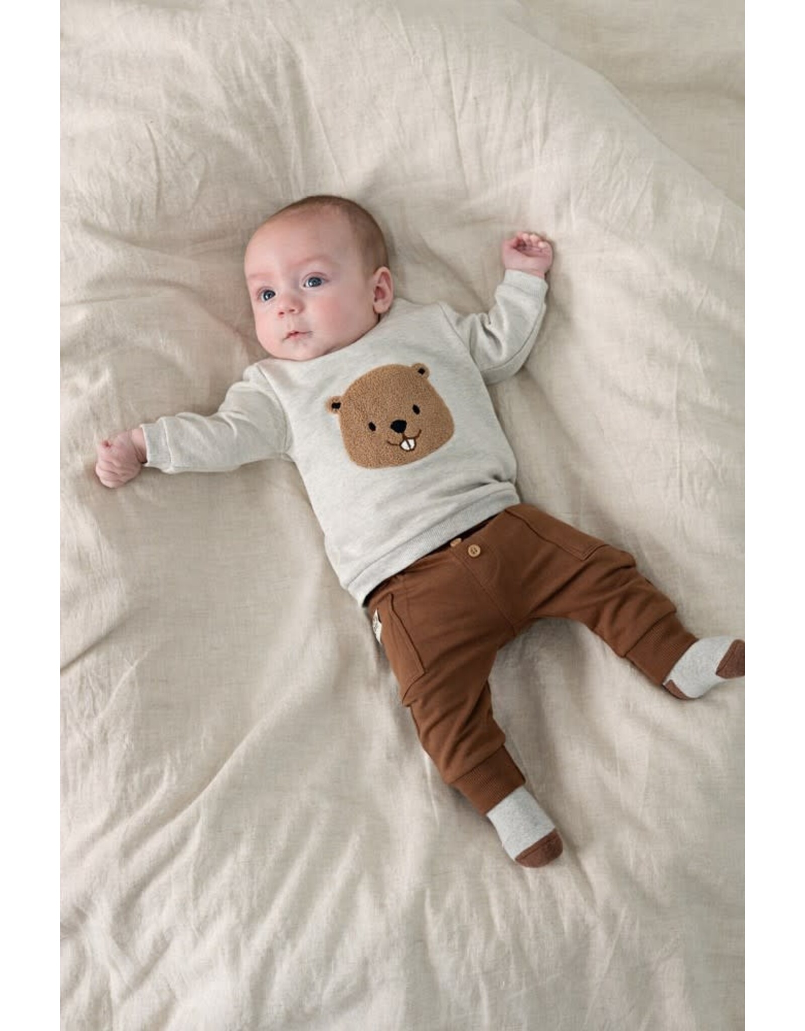 Feetje Sweater - Tiny Timber Tales Grijs melange