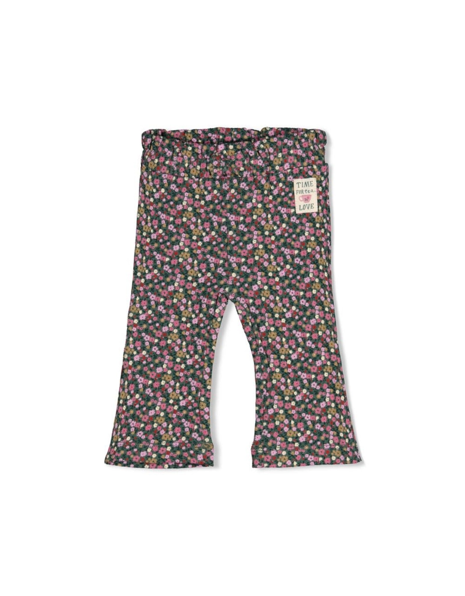 Feetje Flare broek rib AOP - Afternoon Tea Groen