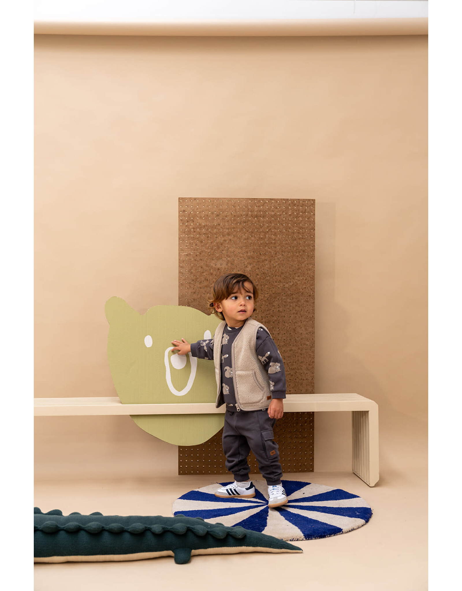 BABYFACE baby boys sleeveless cardigan Pebble