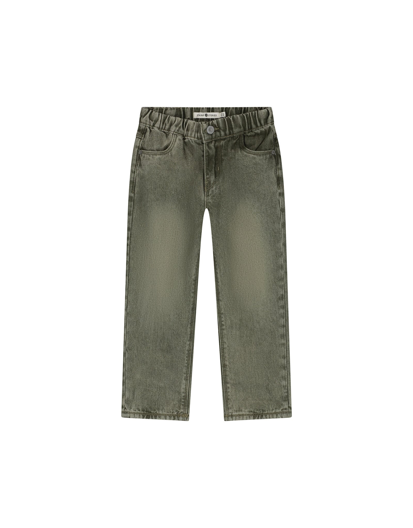 Stains & Stories boys pants wide fit Army