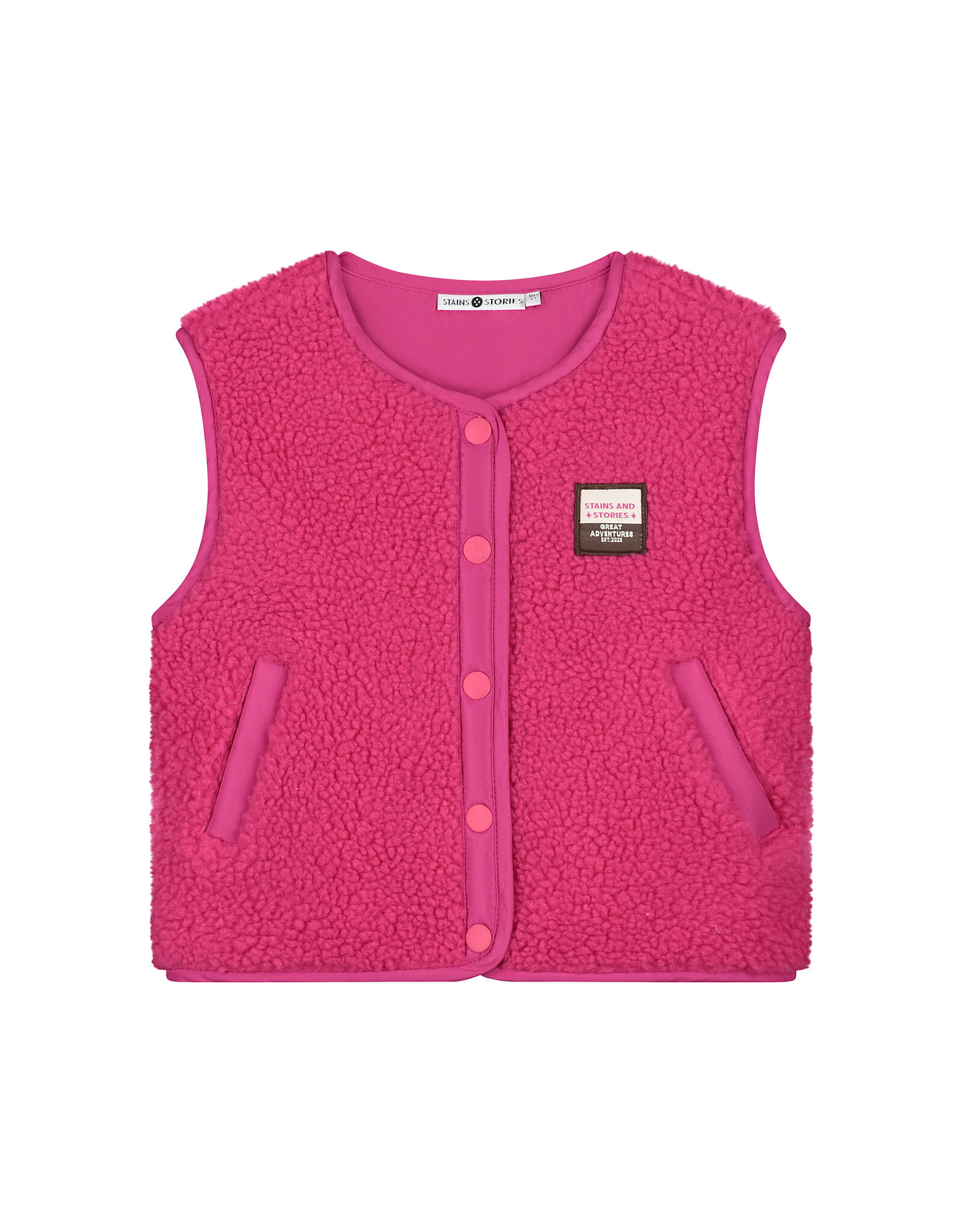 Stains & Stories girls teddy gilet Magenta