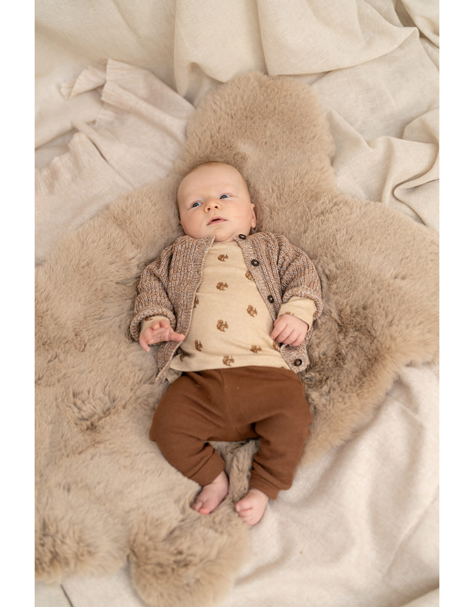 A Tiny Story baby t-shirt long sleeve Beige melange W26