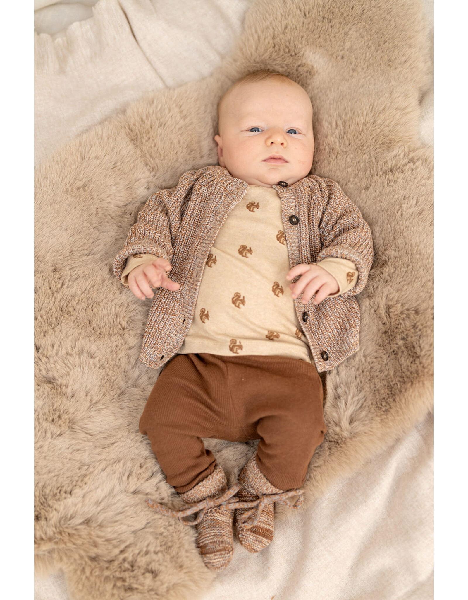 A Tiny Story baby slippers Ivory W26