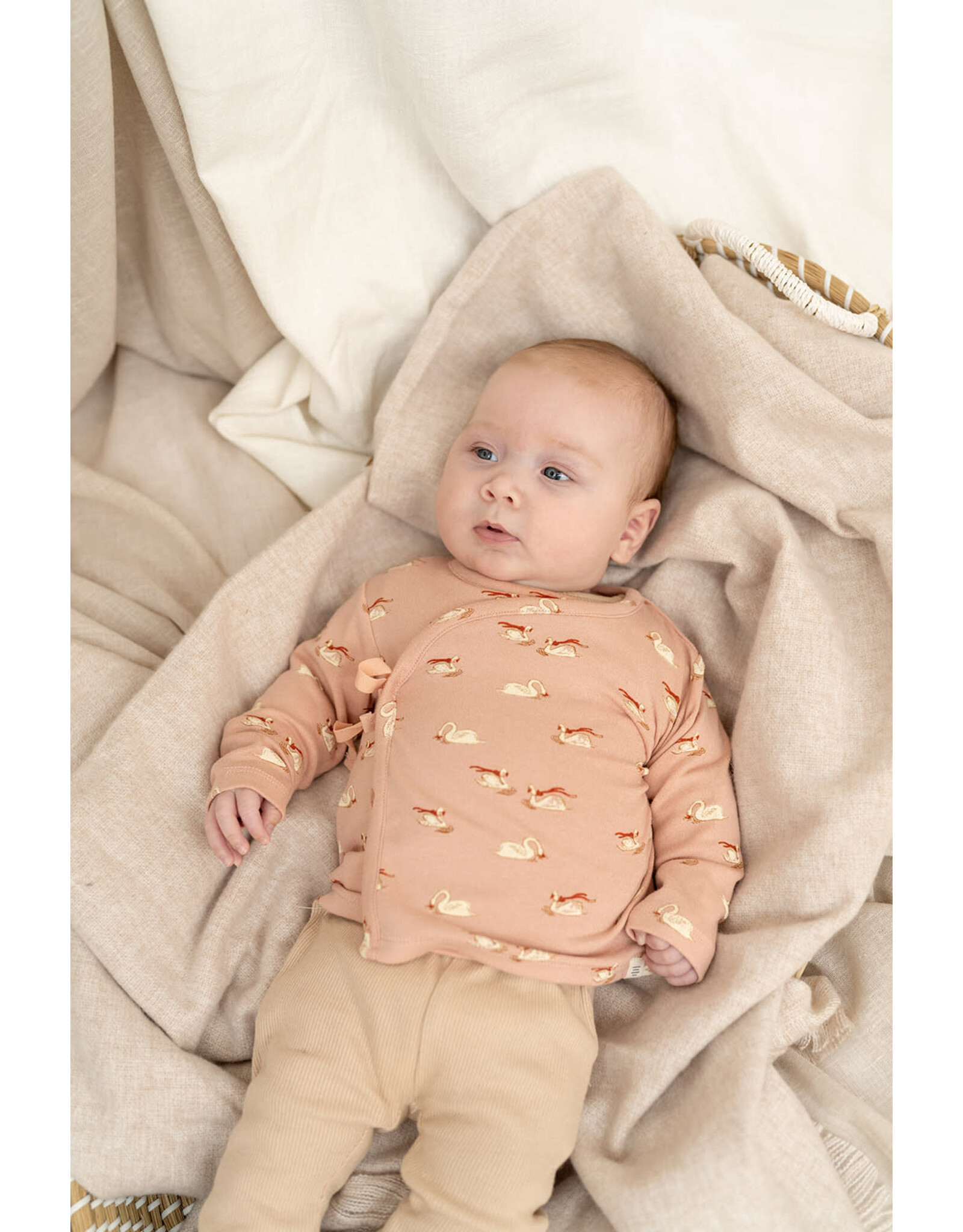 A Tiny Story baby t-shirt long sleeve Old pink W26