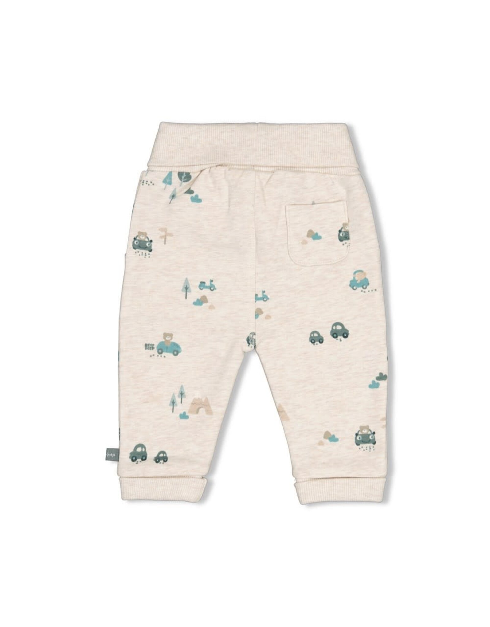 Feetje Broek AOP - Beep Beep Offwhite melange