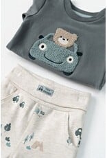 Feetje Broek AOP - Beep Beep Offwhite melange