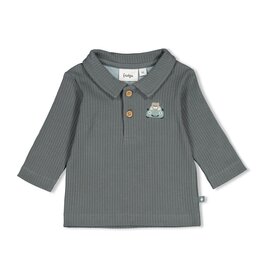 Feetje Polo rib - Beep Beep Zeegroen