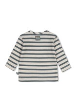 Feetje Longsleeve rib met streep - Beep Beep Zeegroen
