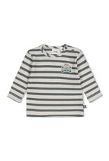 Feetje Longsleeve rib met streep - Beep Beep Zeegroen