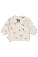 Feetje Sweater AOP - Beep Beep Offwhite melange