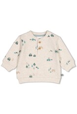 Feetje Sweater AOP - Beep Beep Offwhite melange