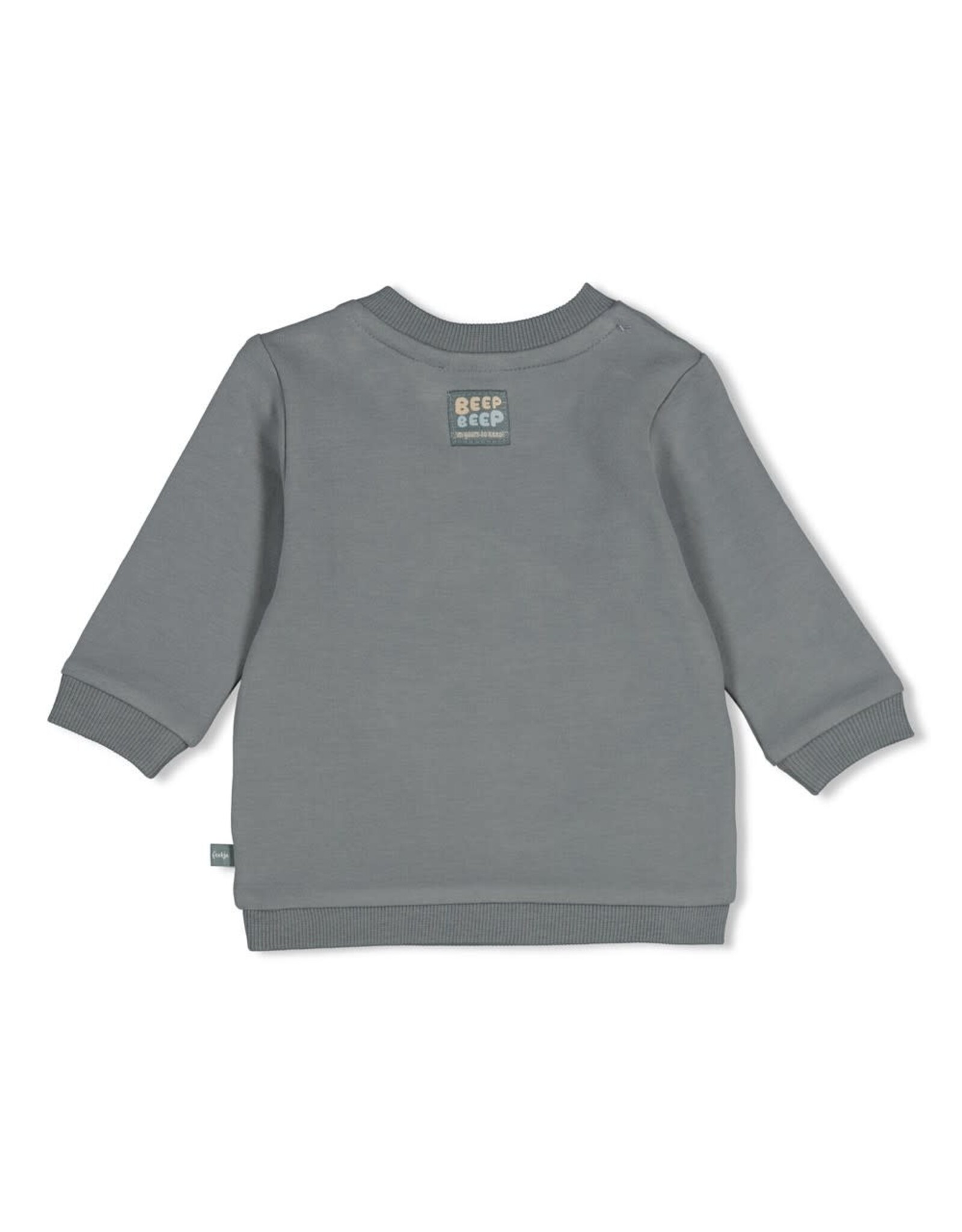 Feetje Sweater - Beep Beep Zeegroen