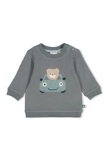 Feetje Sweater - Beep Beep Zeegroen