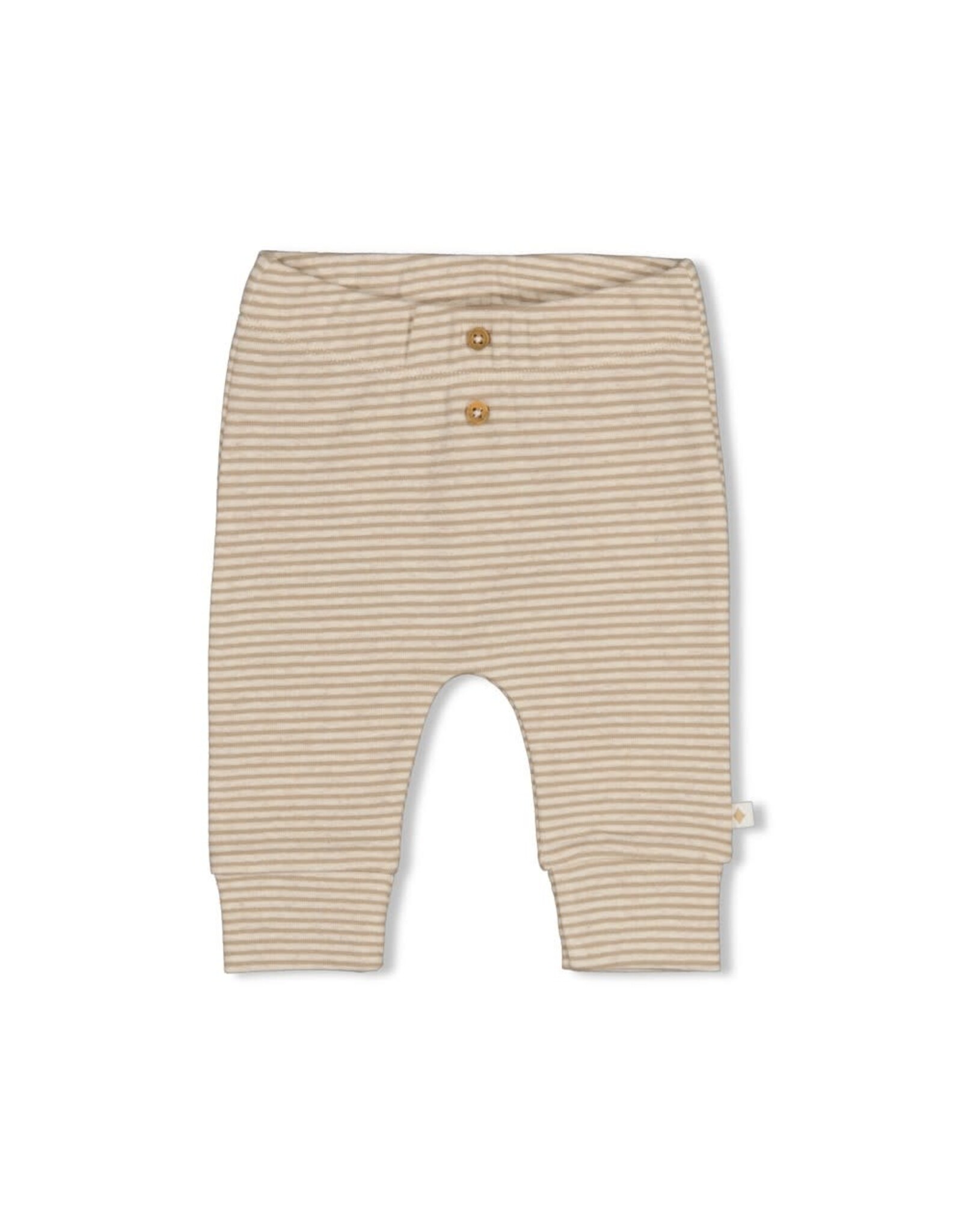 Feetje Broek rib met streep - Over the Moon for You Taupe