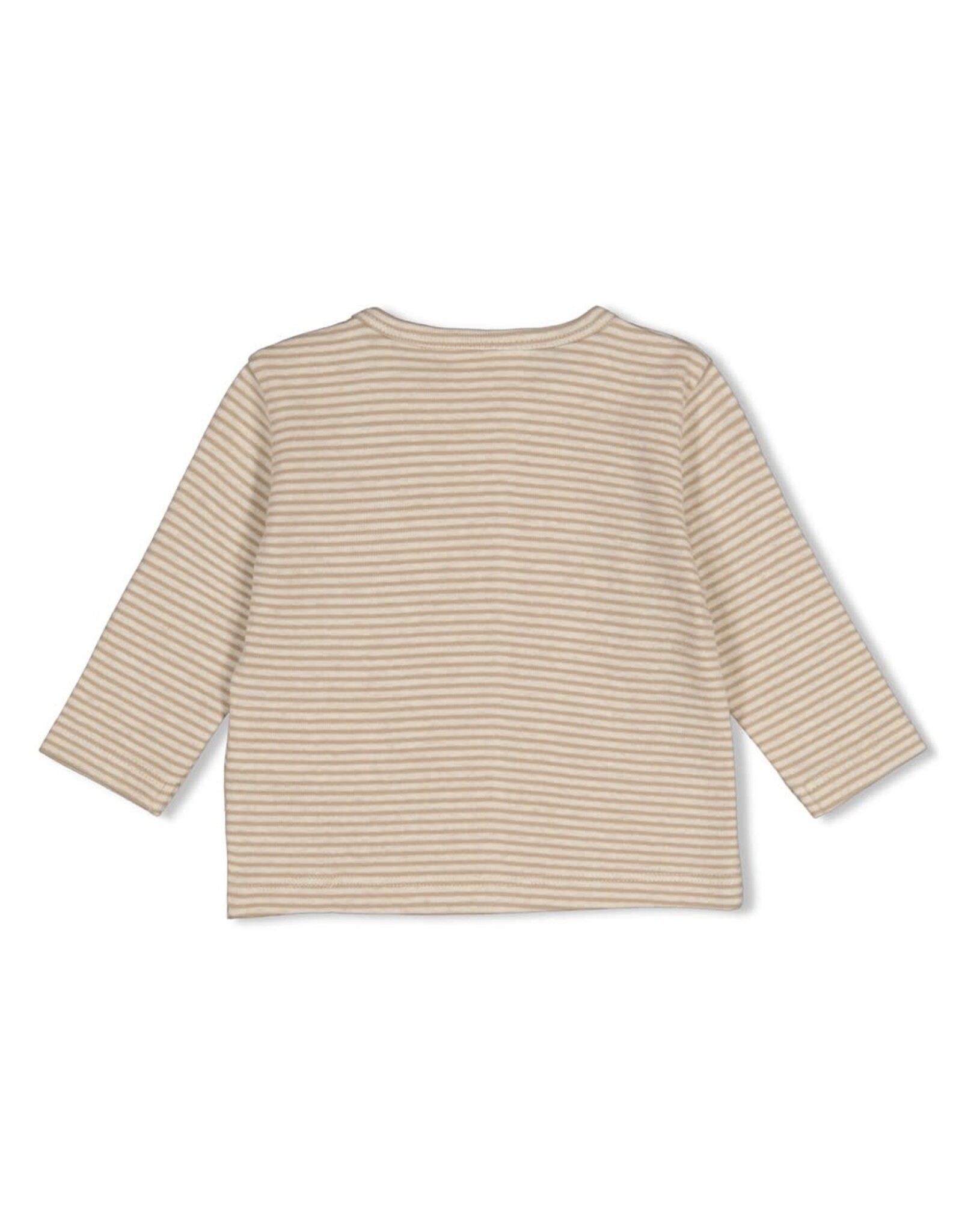 Feetje Longsleeve rib met streep - Over the Moon for You Taupe